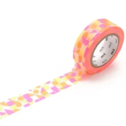 Washi Tape MARU SANKAKU SHIKAKU pink-orange