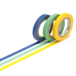 Washi Tape MT SLIM G Set 3 Rollen a 6 mm grün, blau, gelb