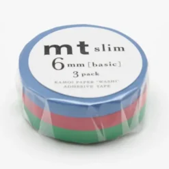 Washi Tape MT SLIM H Set a 3 Rollen - 6 mm bunt