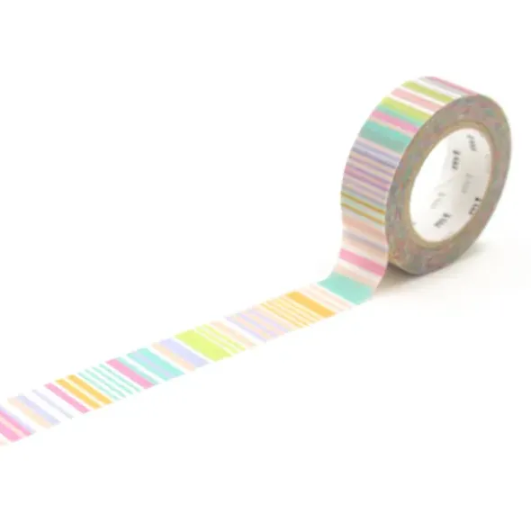 Washi Tape MULTI BORDER pastell bunt gestreift