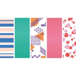 Washi Tape Set 15 mm bunt gemustert, 5 Rollen in Geschenkbox