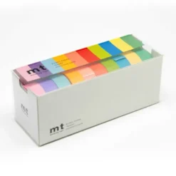Washi Tapes 15 mm - Set a 10 Rollen, bunt / helle Farben
