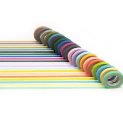 Washi Tapes schmal 7 mm - Set a 20 Rollen bunt