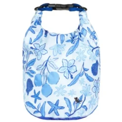 Wasserfeste Tasche 5 l mit blauem Meeresmuster – Drybag mit Rollverschluss & Schultergurt