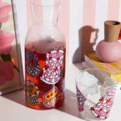 Wasserkaraffe 0,9 l mit Trinkglas – 2-teiliges Trinkset aus Glas mit Sweetie-Motiv