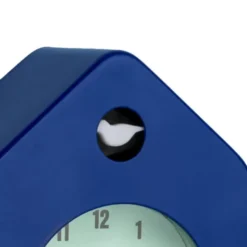 Wecker Haus mit Vogel – kleine Tischuhr blau