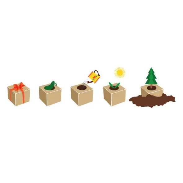Weihnachtsbaum im Holzwürfel - Bezaubernde Weihnachten, personalisiert
