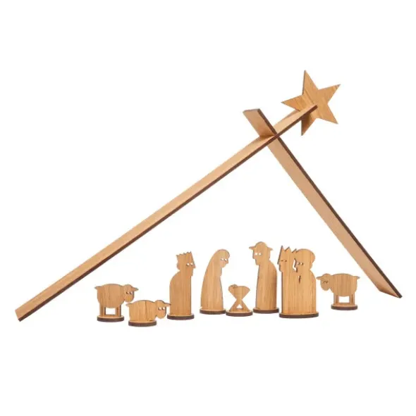 Weihnachtskrippe - Holzkrippe Simply Christmas, Eiche