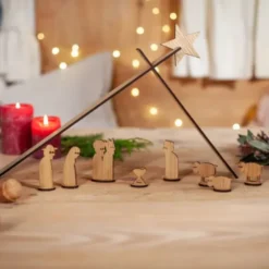 Weihnachtskrippe - Holzkrippe Simply Christmas, Eiche