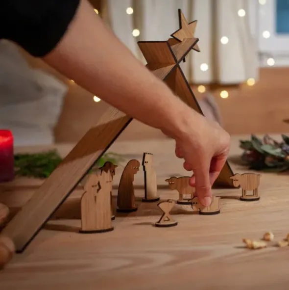 Weihnachtskrippe - Holzkrippe Simply Christmas, Eiche