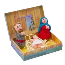 Weihnachtskrippe - Story in Box, gestrickte Püppchen (handmade)