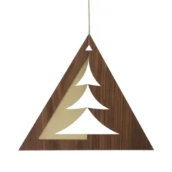 Weihnachtsschmuck Baumpassepartout Nussbaumholz gross