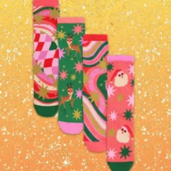 Weihnachtssocken Merry & Bright – 4 Socken Gr. 37–42