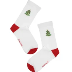 Weihnachtssocken Weihnachtsbaum - bestickt mit Christbaum Gr. 40-43