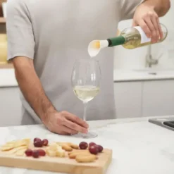 Weinkühler Lilie weiß, Kühlstab mit Ausgießer + Weinbelüfter