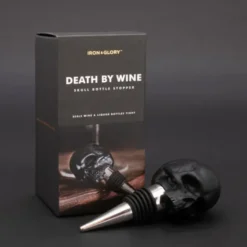 Weinverschluss Totenkopf - Death by Wine, schwarz