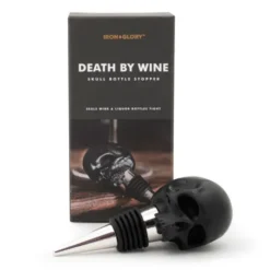 Weinverschluss Totenkopf - Death by Wine, schwarz