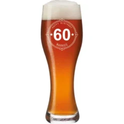 Weizenbierglas mit Gravur HAPPY BIRTHDAY mit Name + Alter