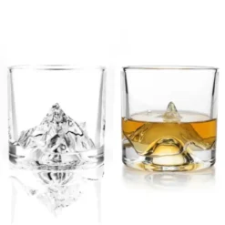 Whiskygläser 3D-Berg K2, Set 2 Stück
