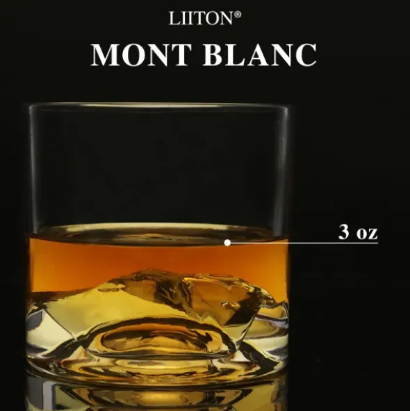 Whiskygläser 3D-Berg MONT BLANC, Set 2 Stück