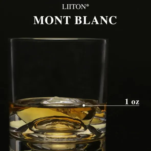 Whiskygläser 3D-Berg MONT BLANC, Set 2 Stück