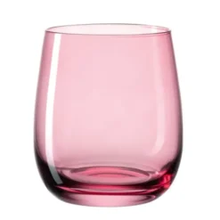 Windlicht / Trinkglas SORA Glas bauchig 360 ml, rot