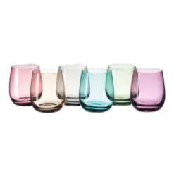 Windlicht / Trinkglas SORA Glas bauchig 360 ml, rot