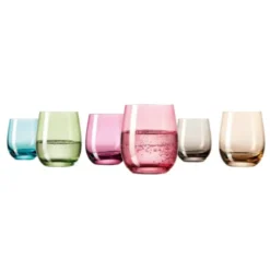 Windlicht / Trinkglas SORA Glas bauchig 360 ml, rot