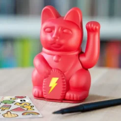 Winkekatze / Glückskatze Iconic Cat rot