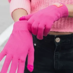 Winter Geschenkset 2-teilig – better late than ugly - Handschuhe & Mütze, pink