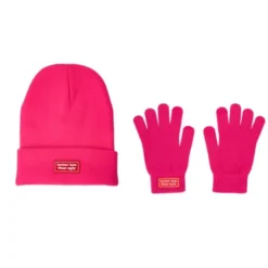 Winter Geschenkset 2-teilig – better late than ugly - Handschuhe & Mütze, pink