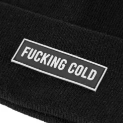 Winter Geschenkset 3-teilig - fucking cold - Schal, Handschuhe & Mütze schwarz
