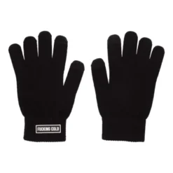 Winter Geschenkset 3-teilig - fucking cold - Schal, Handschuhe & Mütze schwarz