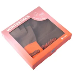 Winter Geschenkset 2-teilig – Hot ideas - Handschuhe & Mütze, braun orange