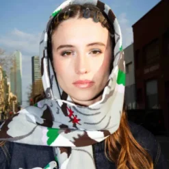 Winter-Schal mit Tauben-Motiv, Pigeon Scarf