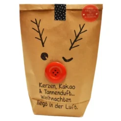 Wundertüte - Weihnachtselch mit roter Knopfnase