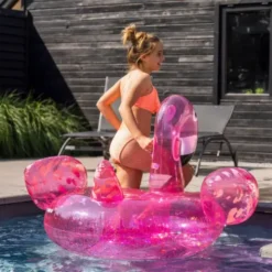 XL Schwimmtier FLAMINGO / Badeinsel Luxe Float, neon pink