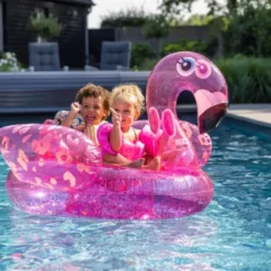 XL Schwimmtier FLAMINGO / Badeinsel Luxe Float, neon pink