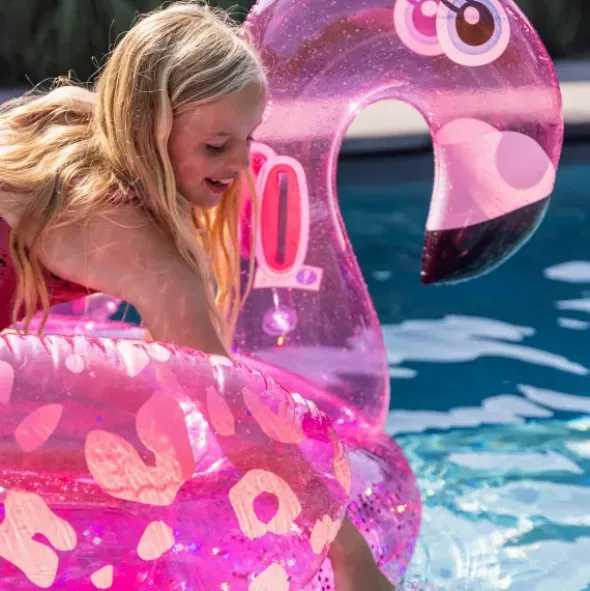 XL Schwimmtier FLAMINGO / Badeinsel Luxe Float, neon pink