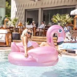 XL Schwimmtier FLAMINGO / Badeinsel Luxe Float, neon pink