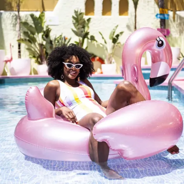 XL Schwimmtier FLAMINGO / Badeinsel Luxe Float, neon pink