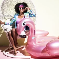 XL Schwimmtier FLAMINGO / Badeinsel Luxe Float, rose gold