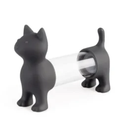 Zahnstocherhalter oder Salz-/Pfefferstreuer, Katze grau